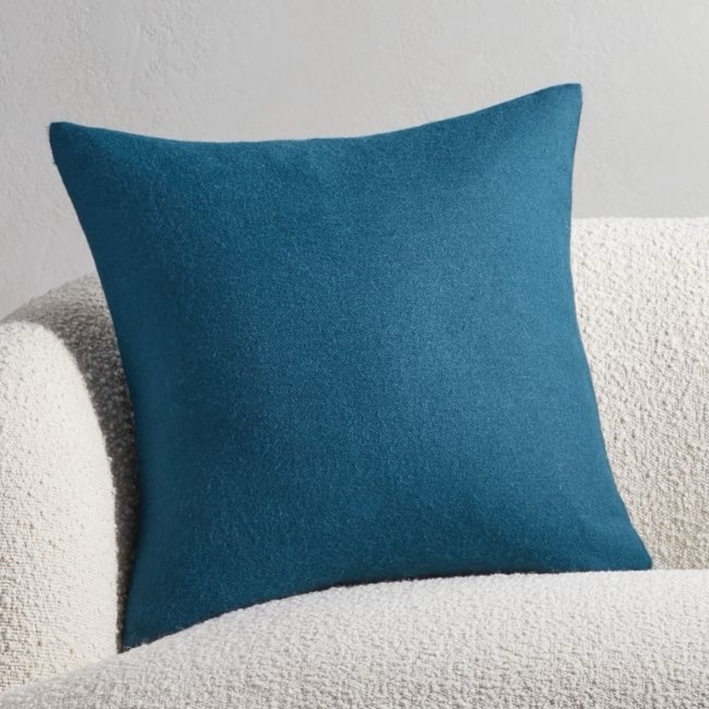 CB2 Alpaca Teal Throw Pillow Cover 20x20